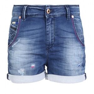 DIESEL Fey Ne High Waisted Denim Shorts Distressed